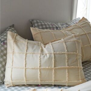 Tufted Grid King Size Sham Set (2) - NWT